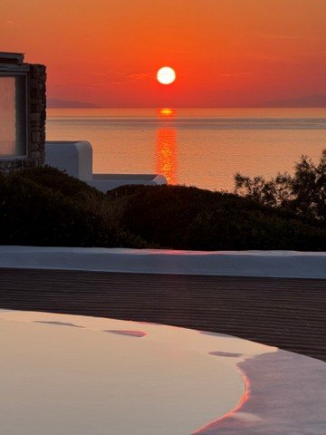 Tramonto sul mare dalla terrazza